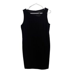 Eileen Fisher petite Viscose Stretch Ponte Square Neck Dress Black 12p EUC